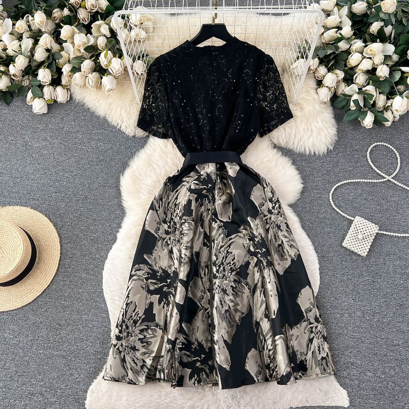 Accessible Luxury Summer New Arrival Socialite Lace Slim Looking Dress
