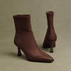 Women High Heel Short New Boots Female Pointed Thin Heel Boots Ladies Ankle Short Boots Botas De Mujer 2025