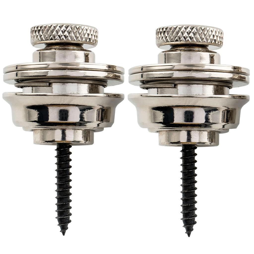Musiclily Pro Stahlgitarrengurt mit Sicherungsstiften für E-Gitarren und Bässe, Nickel (2er Set)
