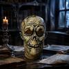 Maschera Spaventosa Cosplay Teschio Marcio Dettagliata per Halloween, Cappuccio in Lattice Scheletro Realistico, Maschera Morbida per Feste Horror Comoda per Escape Room & Costumi