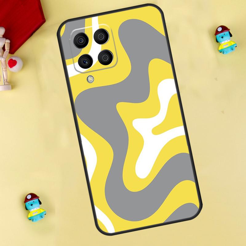 Liquid Swirl Pattern Beige Green Case For Samsung Galaxy M55 M14 M34 M54 M32 M52 M15 M11 M12 M13 M06 M16 M36 M56 M31 M53 M35
