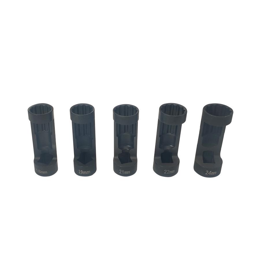 5pcs  12 Point Sockets 1/2 Drive 18-24MM Nut Socket Set for Most of European Veh