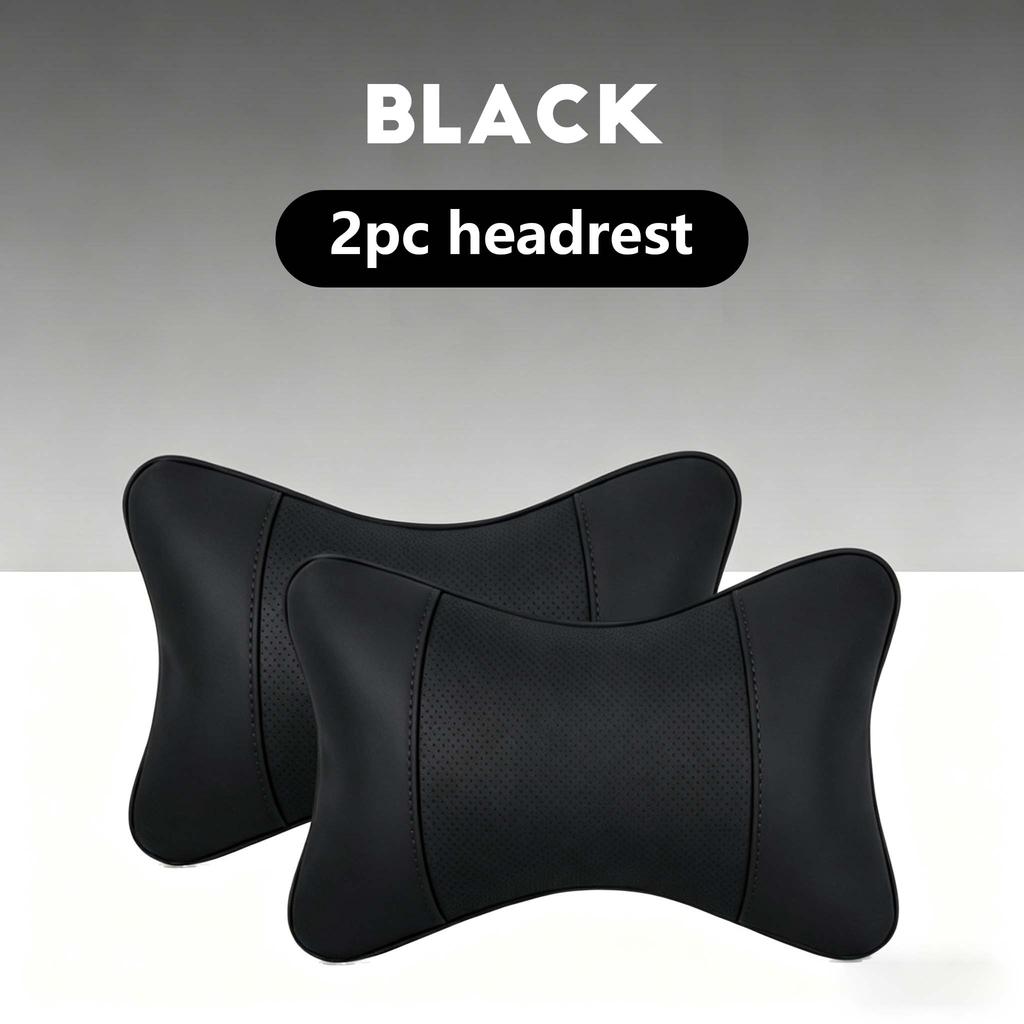 NWL3 2pcs Car Seat Leather Headrest Neck Pillow, Soft Comfortable Neck Support for VW Golf Passat Tiguan Skoda Octavia Kodiaq Auto In