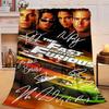 1PC Fast And car Family Flannel Blanket Gift, Suitable for Both Men And Women, Soft Ideal for Beds And Sofa, Birthday Or Christmas Gift