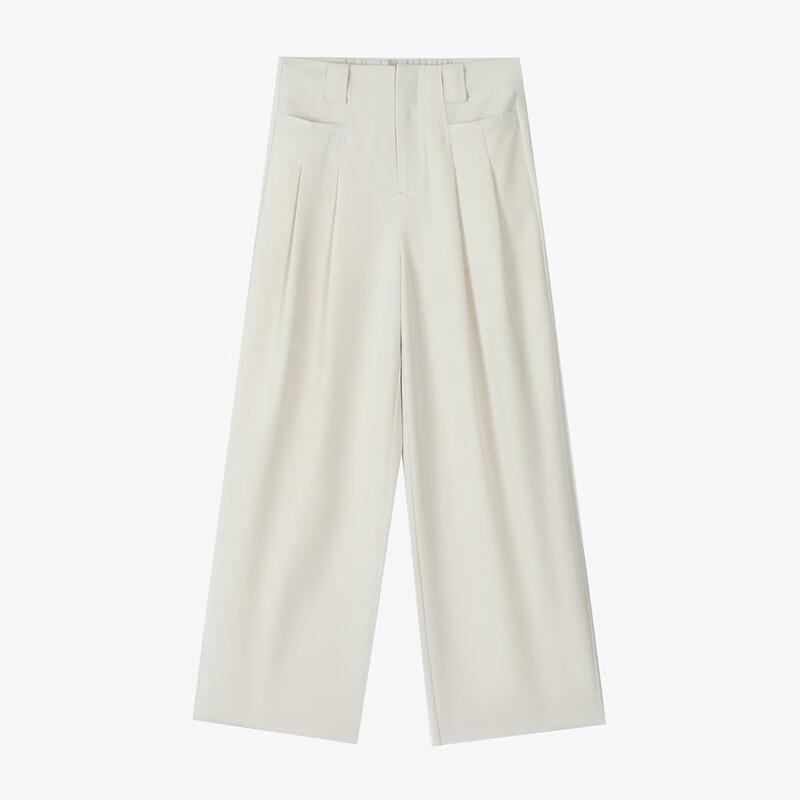 Basic House Women's High-Waisted Pleated Wide-Leg Trousers