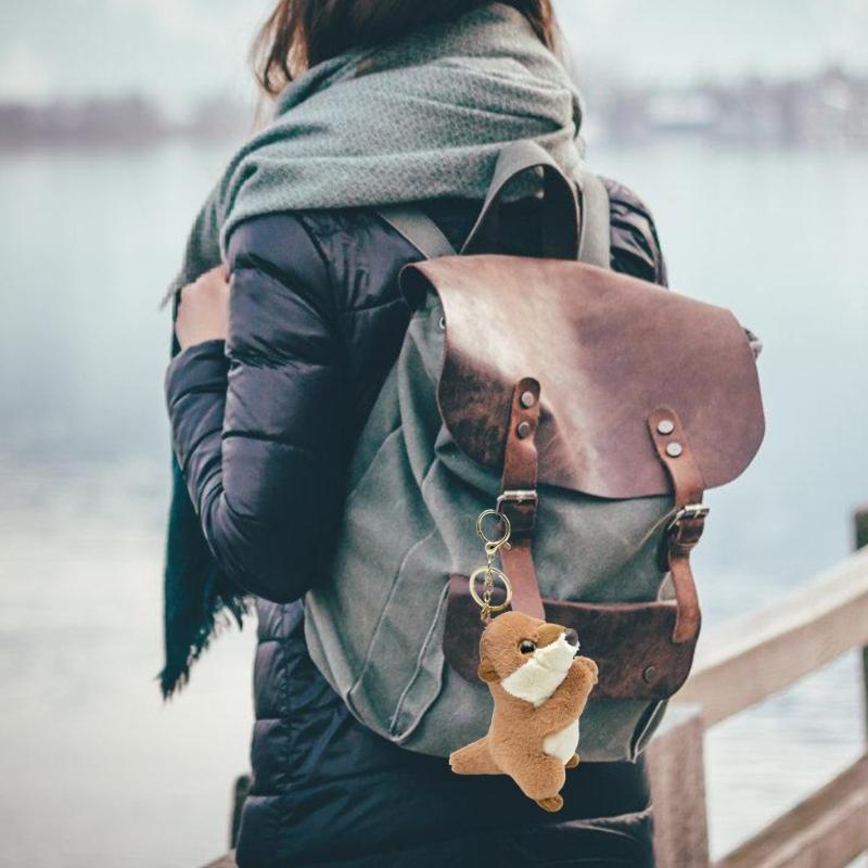 Plush Otters Pendant Keychain Accessory Comfortable Bag Charm Stylish Animal Charm Keyring Ornament for Women Girls