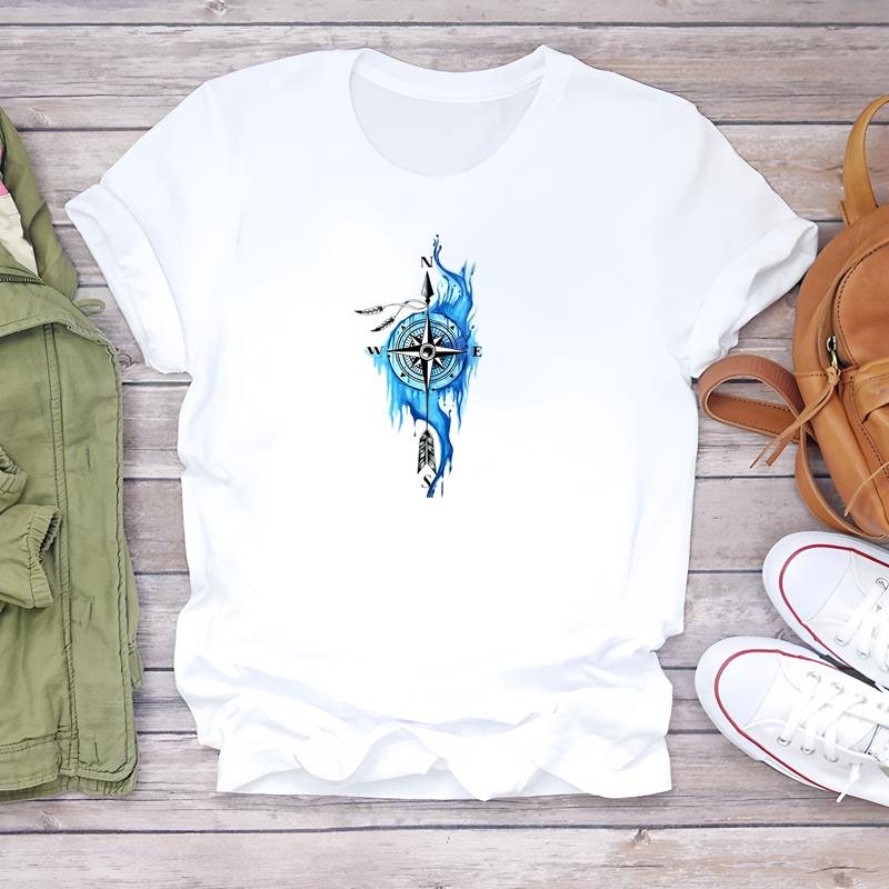 Fashionable T-shirt for Women, Cute and Trendy, Short-sleeve Summer Daily Wear.
