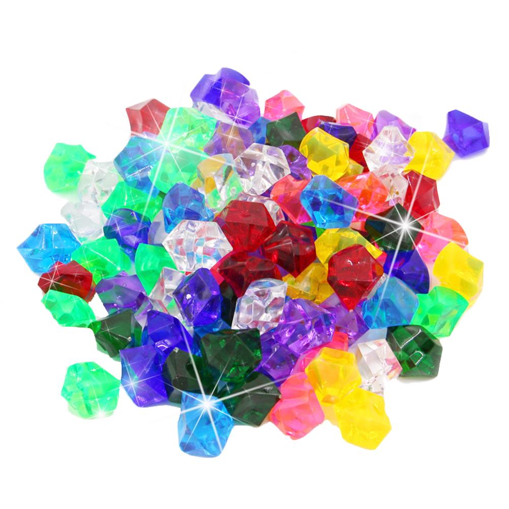 400PCS/200PCS Plastic Gems Ice Grains Colorful Stones Children Jewels Acrylic Jewels Ice Counter Crystal Diamonds Toy