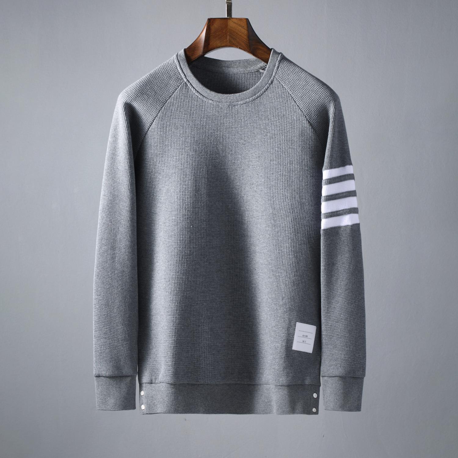 

Unisex TB JL Street Style Waffle Knit Sweatshirt - New Round Neck, Loose Fit Pullover, Casual Jacket in Stock XS