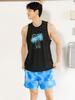 BARREL Men'S Tropica Loose Fit Mesh Sleeveless Black (B6Smwsv121Blk)
