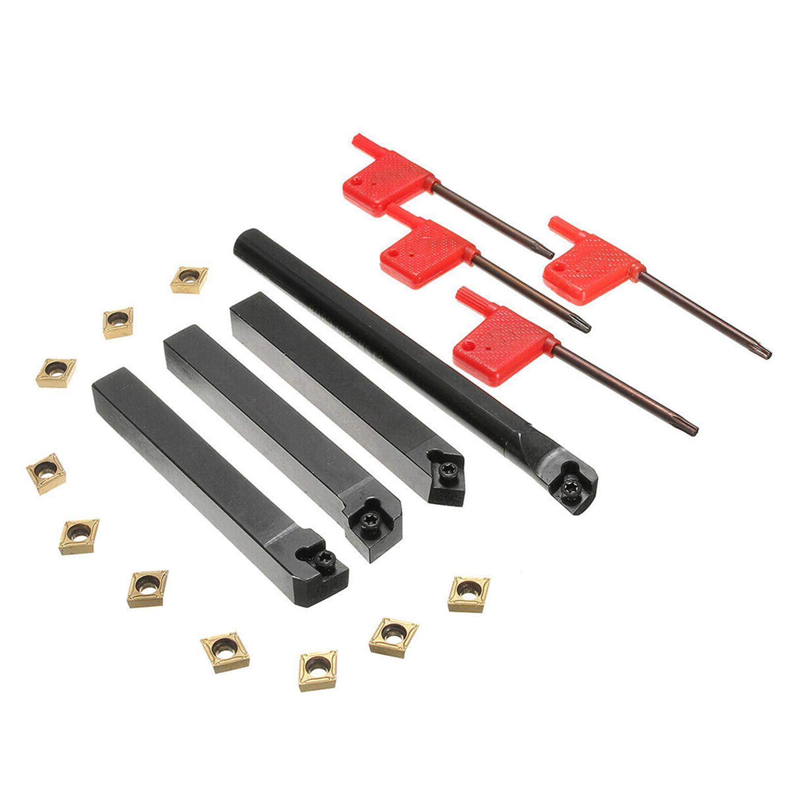 

Держатель токарного инструмента Держатель токарного инструмента + Твердосплавные пластины CCMT09T304 + Ключ T15