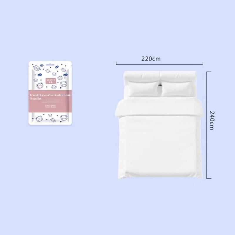 Non-Woven Bedding Set Disposable Duvet Cover 3/4Pcs Bed Sheet Travel Anti-Dirty Waterproof Hotel Portable Travel Bedding Set