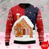 Autumn New Gingerbread Man Print Christmas Sweater Funny Women Ugly Christmas Sweater Gift Tops Couple Crewneck Sweatshirt Tops