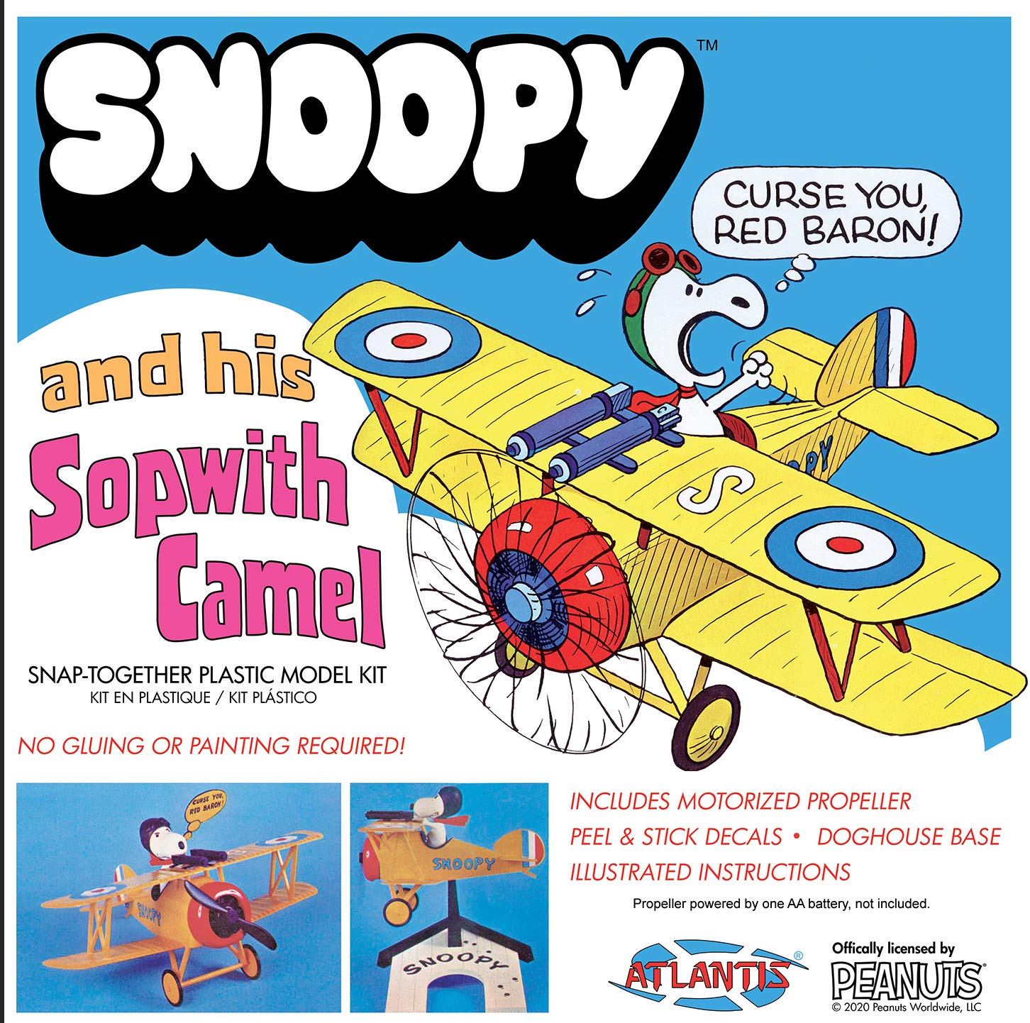 

ATLANTIS TOY HOBBY Plastic Model Kit Snoopy and his Sopwith Camel Red & -