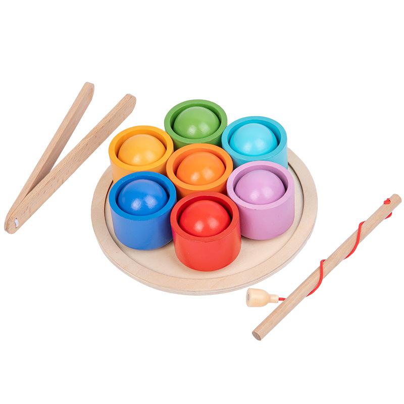 Young Children Shape Color Classification Ball And Cup Magnetic Pair Color Clip Bead Game Early Education Quantity Cognitive Educational Toys