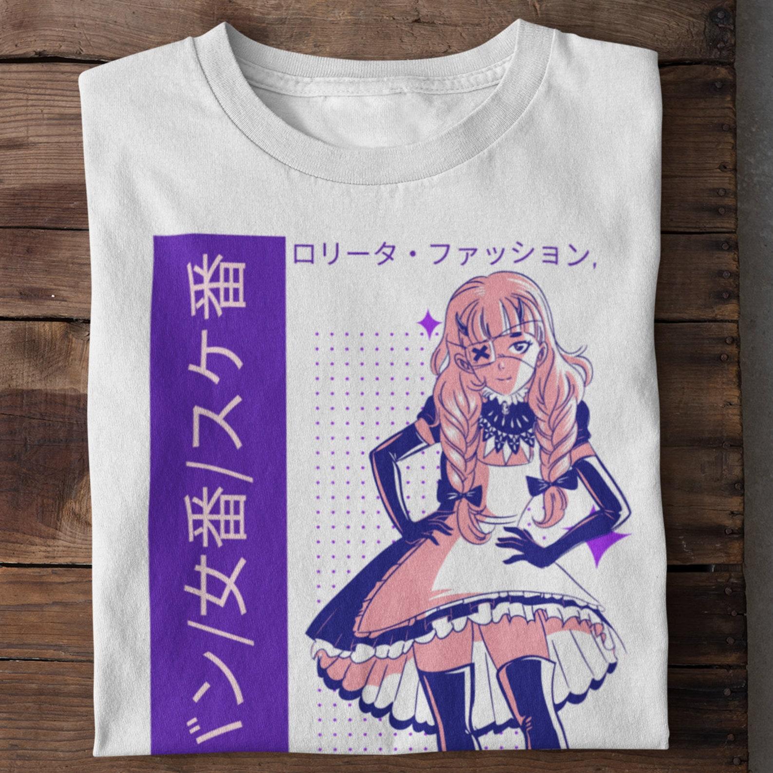 Japan Anime Manga Girl T shirt / Manga Illustration / Dragon / Japanese Comics / Kawaii / 4 S