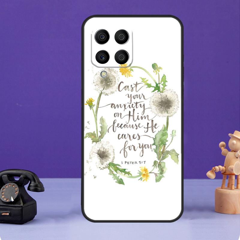 Jesus God Bible Quotes Case For Samsung Galaxy M55 M35 M15 M56 M36 M16 M06 M31 M13 M33 M53 M12 M32 M52 M14 M34 M54