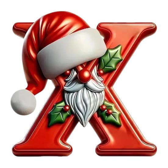 26 Letters Christmas Ornaments Personalized Santa Claus Monogram Initial Letter Xmas Tree Pendant for Tree DIY Craft Home Decor