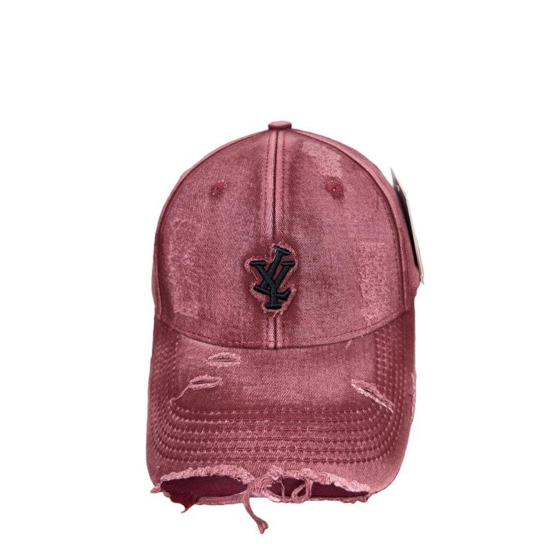 New ripped hard top letter baseball cap children wide brim big head circumference show face small versatile sun protection couple cap