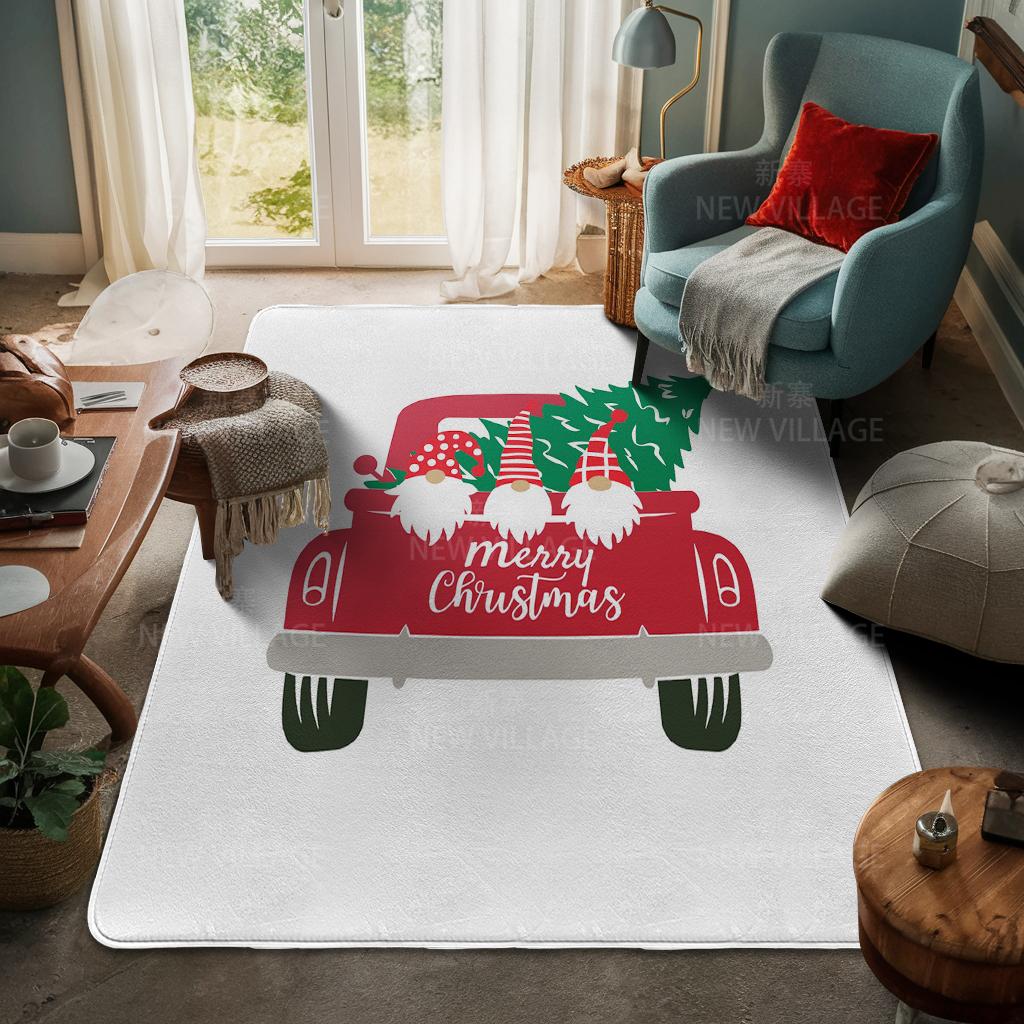 House Entrance Carpet Home Door Mat Living Room Bath Foot Bathroom Non-slip Water Absorption Rugs Bath Merry Christmas Winter
