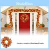 Pumpkin Door Fall Wreath Autumn Color Maple Leaf Halloween Garland Decor