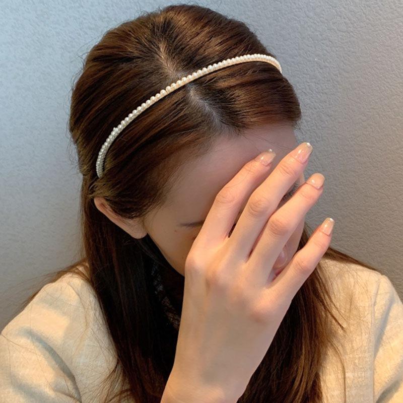 Pearl Fine Hair Band, Female Temperament, Ladies Simple Hair Bundle, Crushed Hair, Super Fairy Hairpin, Headdress Size Pearl