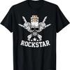 Rockstar Skeleton Skull Funny Halloween Costume T-Shirt