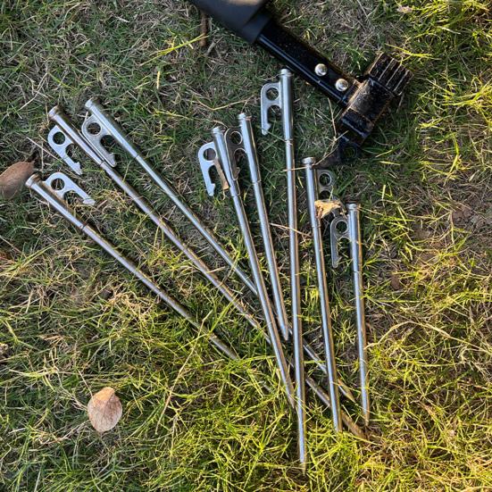 20/25/30/35/40CM Stainless Steel Tent Stake Heavy Duty Outdoor Hiking Camping Tent Tarp Canopy Windproof Ground Spike Nail Metal Tent Peg