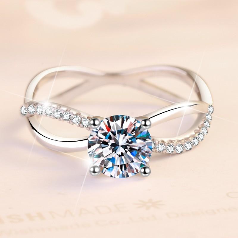 D Color 1ct Moissanite Ring Platinum-plated Inlaid Ring Women's Wedding Ring Engagement Ring Wedding Ring Gift for Girlfriend