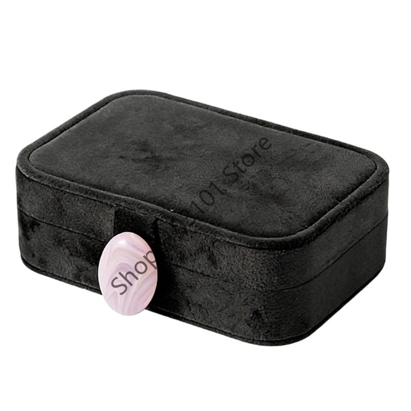 

Natural Stone Jewelry Box for High-quality Earring Bracelet Necklace Portable Travel Storage Jewelry Box чёрный