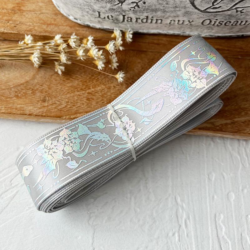 2.5cmx4.5m/Roll Packaging Ribbons Decorative Multiple Colors Brooch Badge Hot Stamping Pattern Headwear Hat Cartoon Gift Box