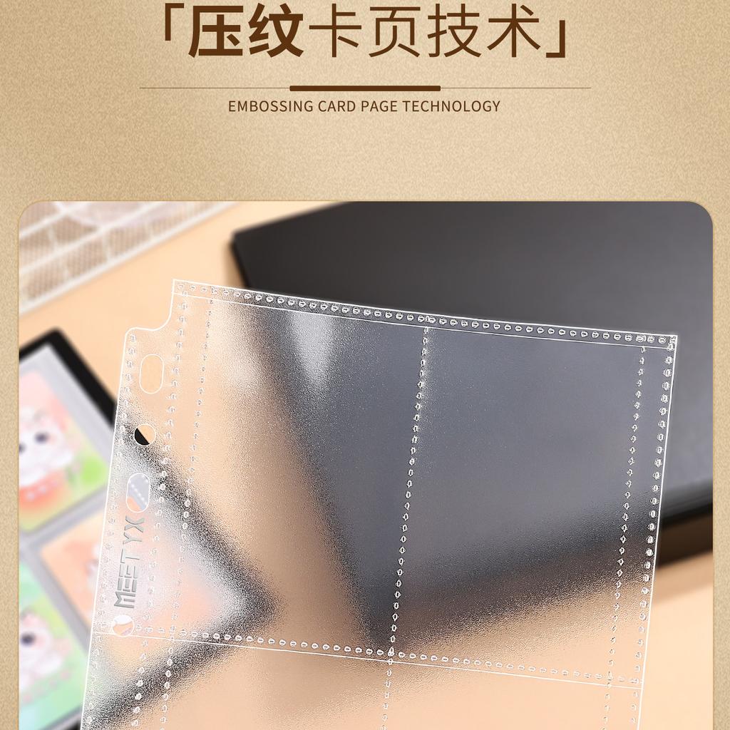 MEETXY 10Pcs Fine-Grained A4/A5 Binder Refill Pages 3-Inch Photo Card Sleeves for Kpop Albums, Fan Photocard Storage
