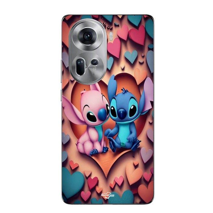Coque Pour Oppo Reno 11 5g Stitch Angel coeur coloré Maniacase