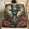 1PC Peacock and Peony  Print FlAannel Blanket, High quality Comfortable for All Seasons, Home Decor, Warmth and Comfort