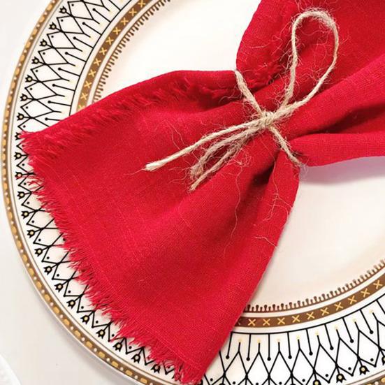 Nordic Fringed Cotton Napkin Tassel Dinner Napkins for Wedding Party Soft Absorbent Reusable Elegant Table Decor for Home Restaurant