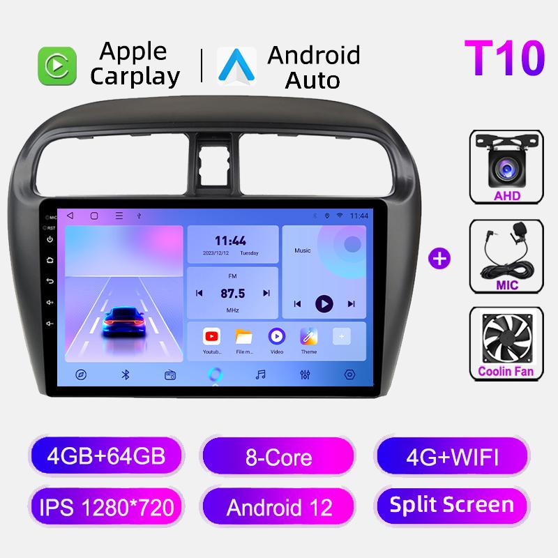 Android 12.0 Car Radio For Mitsubishi Mirage Attrage 2012-2018 Multimedia Video Player GPS Navigation 4G WIFI Carplay Autoradio