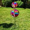 Sprankelende Streep Reflecterende Tuinmolentjes Regenboogkleur Met Paaltjes Windmolen Roterende Bol Kleurrijke Folie Wind Roterende Bol