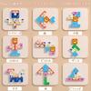 Bajoy Edukacyjna Zabawka Montessori 4 w 1 Drewniana Układanka Tetris Puzzle Jigsaw Puzzle Klocki Budowlane Puzzle 3D Trening Mózgu Trening Pamięci Rozumowanie Przestrzenne