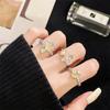 Caibao Open Ring Light Luxury High-End Bow Yellow Diamond Set Niche Design Ring