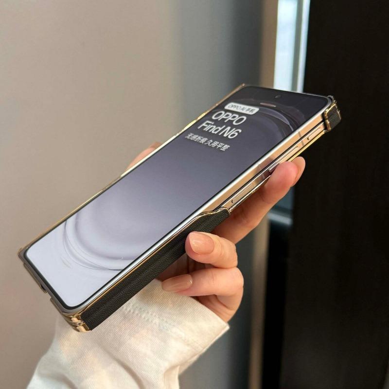 For OPPO Find N6 Case New Model PU Leather Protection Cover Equipped With Central Hinge Protection Back Shell Bumper