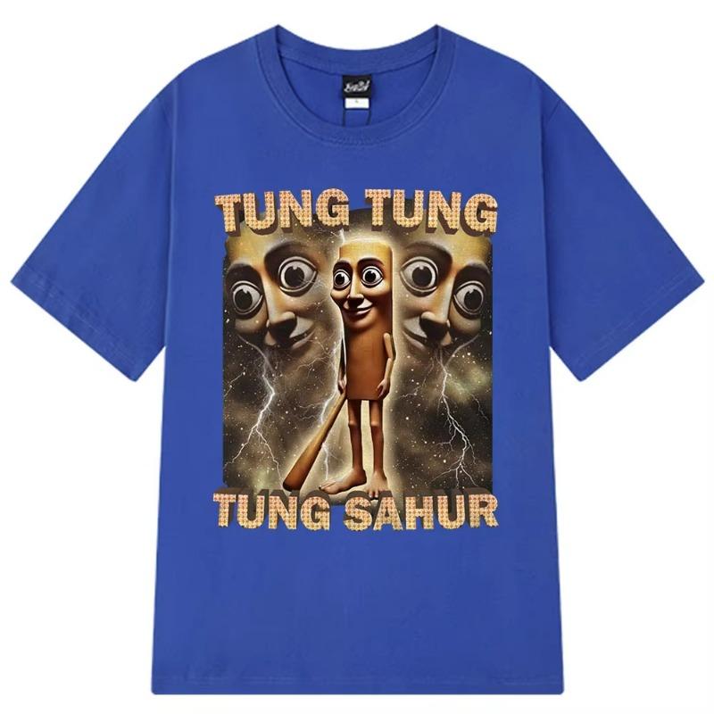 T-shirt Meme Chauve-souris de baseball drôle Tung Tung Sahur Vintage Vêtements Homme Style Mode T-shirts Unisexes Été T-shirts en Coton