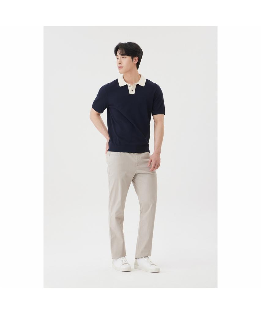 BRENTWOOD [Washable] Color-Blocked Polo Neck Sweater Brwam26531Nyx