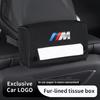 LLIT4 Car Tissue Box Suede Tissue Storage Bag For BMW M E60 F40 E90 F20 E46 G26 E39 E36 Car Interior Accessories Kleenex Case keychain