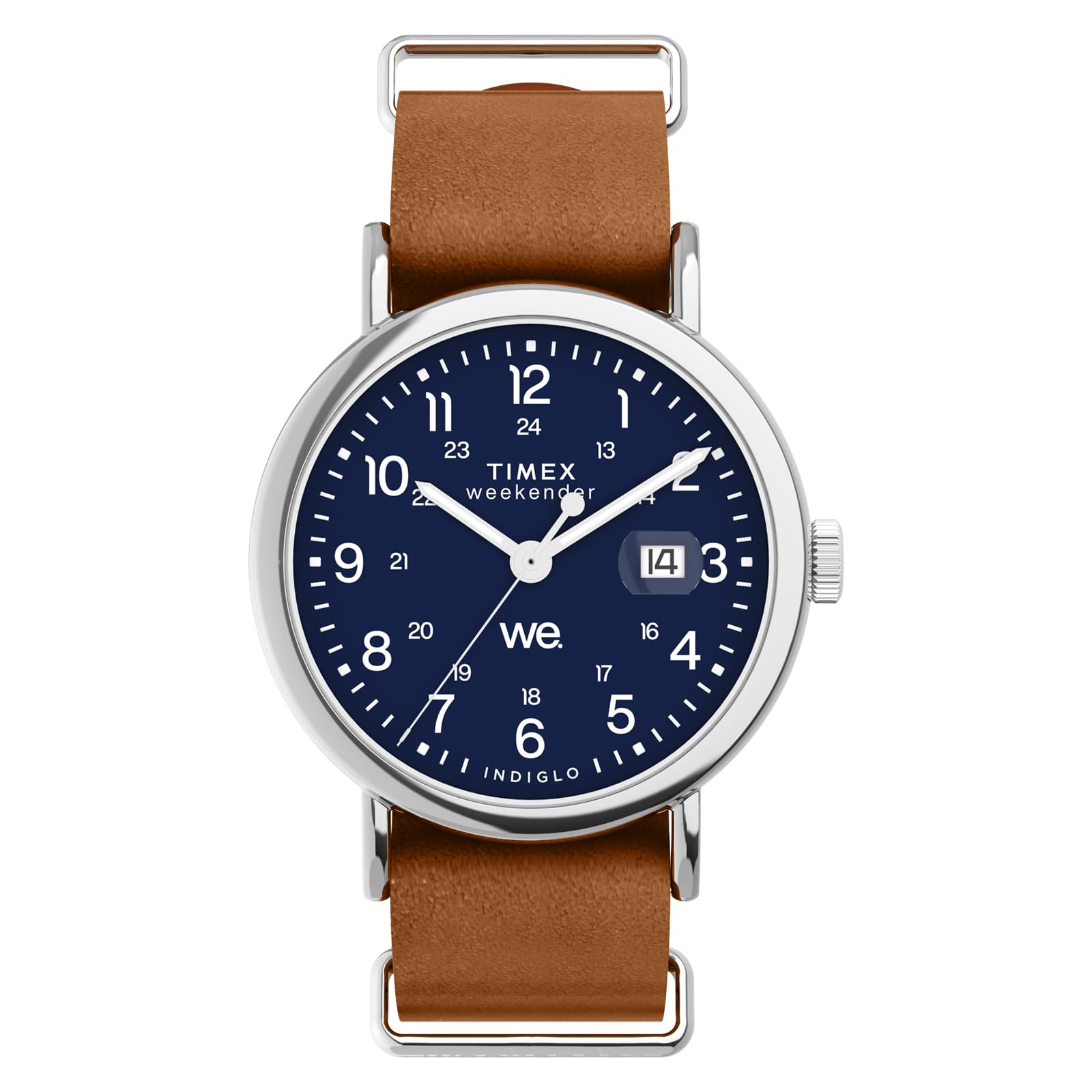 Унисекс Часы Timex Weekender TW2W86800 Кварцевые 5 ATM Водонепроницаемые Минеральное Стекло Синий Циферблат Латунь [TIMEX] [Б/У]