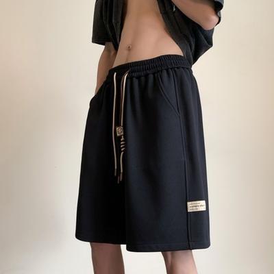 Vaffelshorts for menn Om sommeren, Tynne, Trendy, Løs passform, Plussstørrelse, Middels lengde, Amerikansk stil, Sporty, Herre casual femkvartsbukser