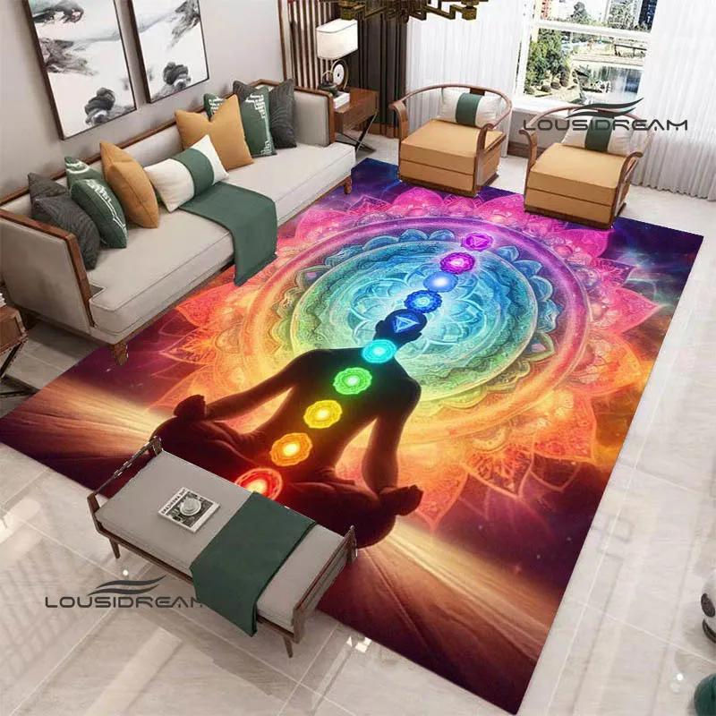 3D Chakra Printed Carpet Non-slip Carpet Door Mat Yoga Mat Bedroom Decoration Area Rug Bedroom Decor Birthday Gift