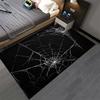 Black Carpet with White Spider Web Design, Halloween Style Decor Suitable for use as an anti-slip for living room bedroom sofas