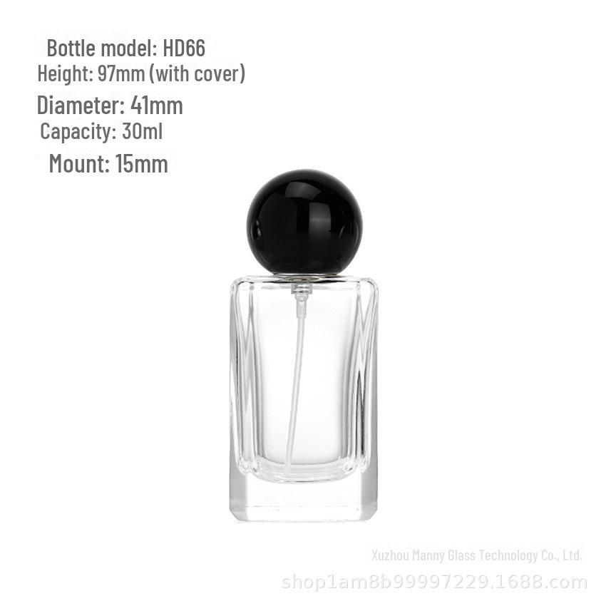 Square Transparent Glass Perfume Bottle - 25ml/50ml Spray & Water Replenishment