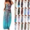 Dresses For Women Strapless Maxi Dress Floral Boho Sundresses Bohemian Beach Long Summer Dress