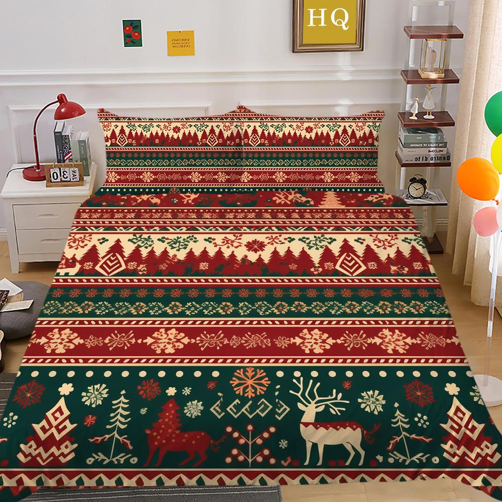 

Рождественская печать 3D-печать Полиэстеровая наволочка Пододеяльник Набор из двух или трех предметов EU Single 135*200